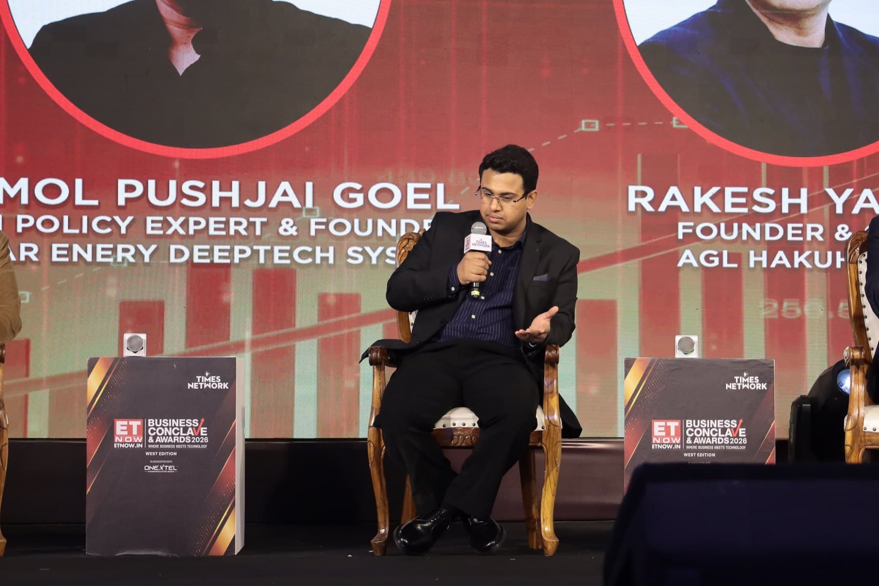 Anmol Pushjai Goel speaking on a panel at the ET Now Business Conclave & Awards 2026